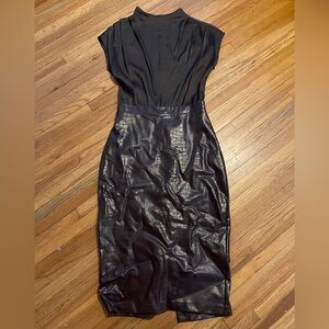 Express coffee faux leather Dress